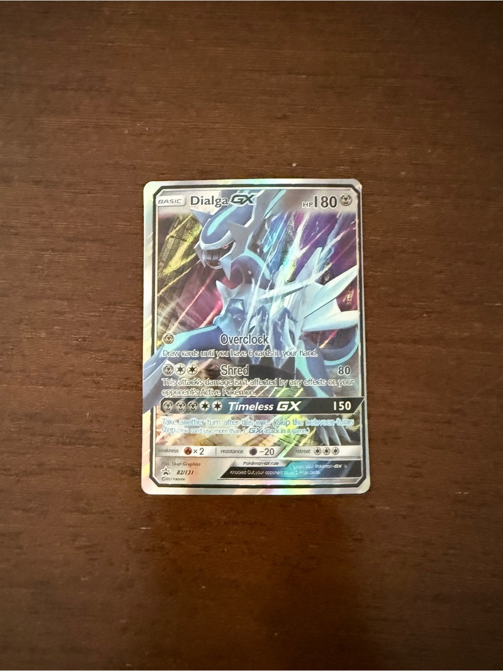Dialga-GX Holo Pokémon Trading Card - Blue/Silver